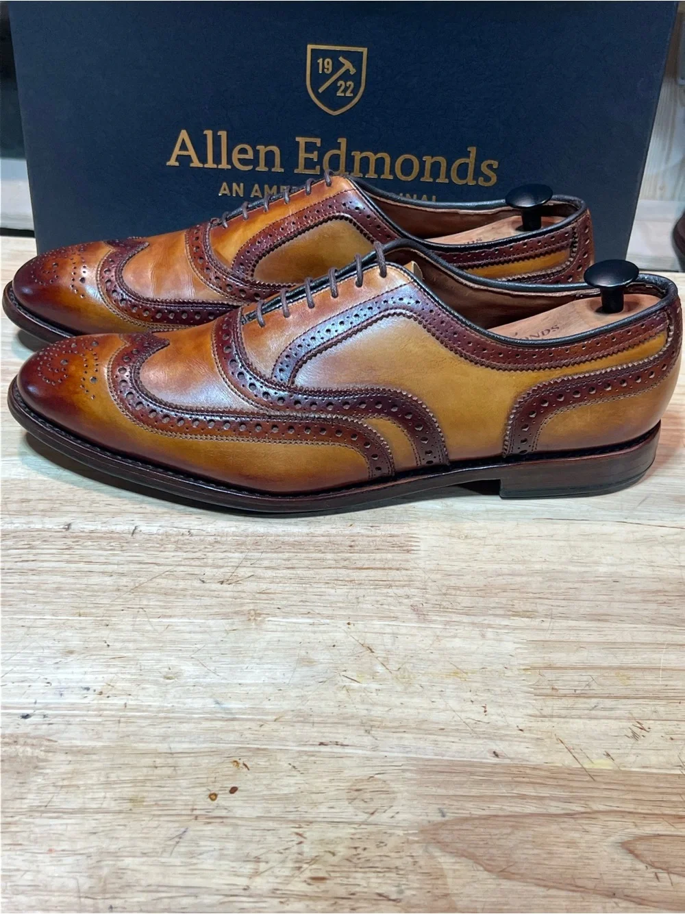 Allen Edmonds McAllister Men’s Leather Wingtip Oxfords w/ Patinas Sz11.5D  🇺🇸